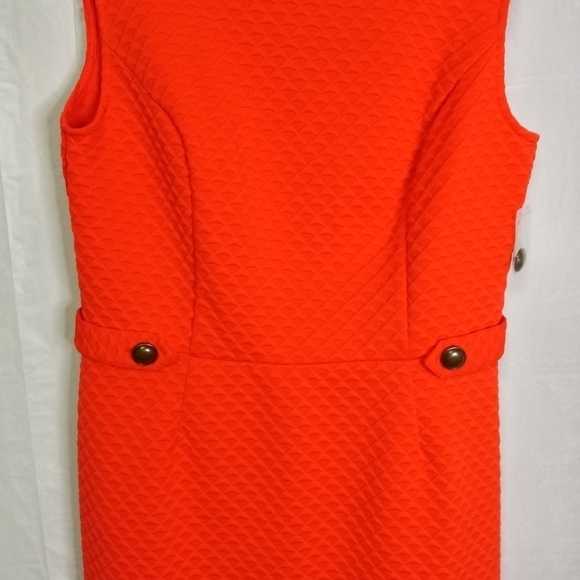 Modcloth Sleeveless Sheath Dress Red Orange Size Large NWT - Picture 2 of 13